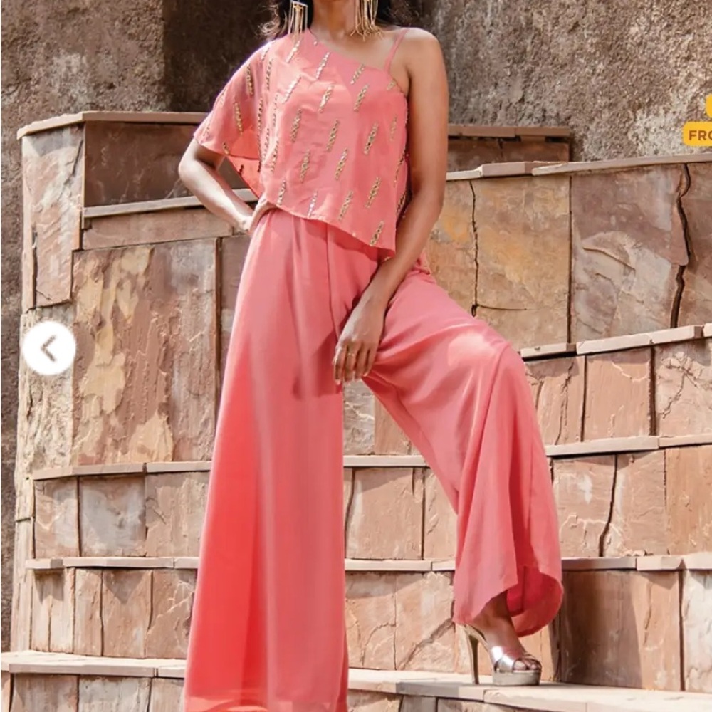 Elegant One-Shoulder Jumpsuit Shalwar Kameez